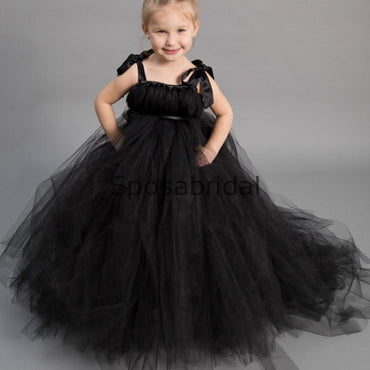 Black Tulle Cute Junior Lovely Custom Flower Girl Dresse, FG133