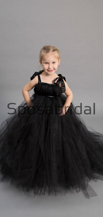 Black Tulle Cute Junior Lovely Custom Flower Girl Dresse, FG133