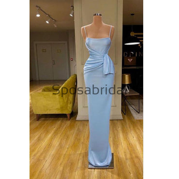 Blue Cheap Unique Formal Simple Modest Mermaid Prom Dresses PD2198