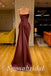 Elegant Satin Spaghetti Straps Sleeveless Mermaid Long Prom Dresses, PD3611