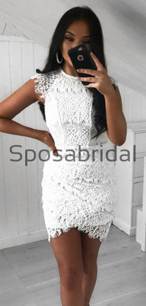 Cap Sleeves Unique Lace Mermaid Short Homecoming Dresses BD0439