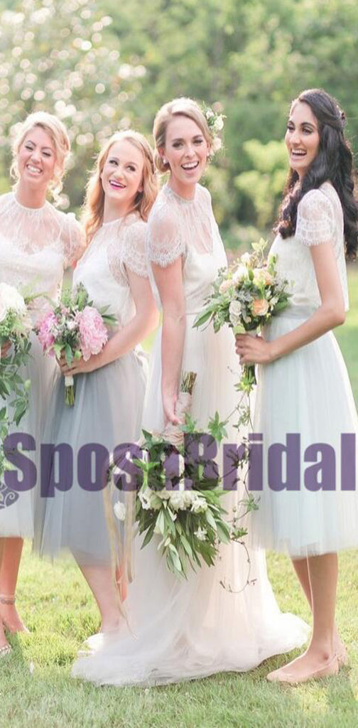 Cap Sleeves Lace Soft Free Custom Bridesmaid Dresses, Most Popular Bridesmaid Dress Online, PD0525