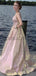 Charming A-line Spaghetti Straps V-Neck Long Vintage Simple Elegant Prom Dresses PD1764