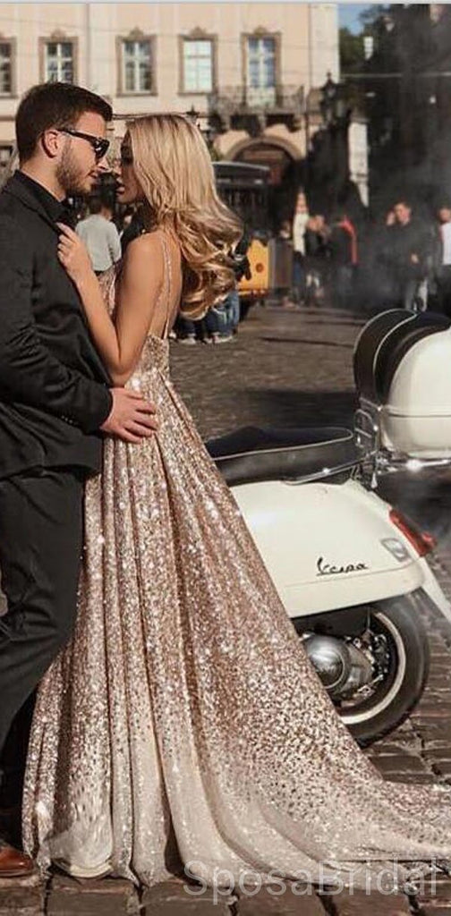 Charming Custom Sequin Long  Stunning Modest Simple Party Prom Dresses Online, PD1252