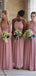 Cheap Chiffon Mismatched A-line Bridesmaid Dresses, WG337