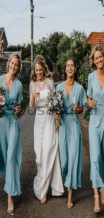 Cheap Short Sleeves Beach Summer Modest Bridesmaid Dresses WG797