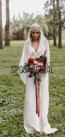 Cheap Simple Straps Beach Vintage Wedding Dresses WD0513