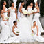 Cheap Modest Sexy Unique Mermaid Spaghetti Straps Elegant Formal  White Bridesmaid Dresses, WG269