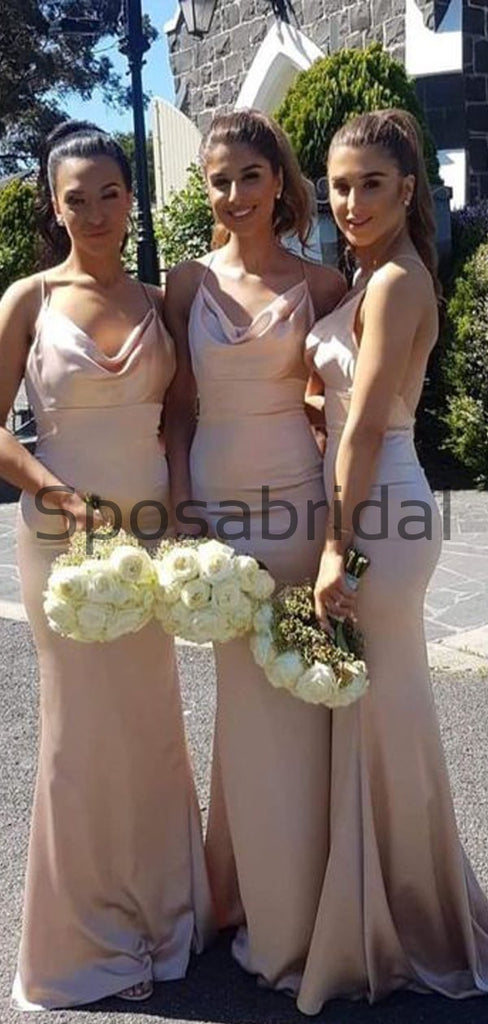 Cheap Spaghetti Straps Simple Mermaid Elegant Bridesmaid Dresses WG616