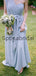 Chiffon Dusty Blue Convertible Simple Beach Long Bridesmaid Dresses WG838