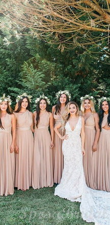 Convertible Unique Design New  Long Soft Custom Bridesmaid Dresses, wedding guest dress WG569