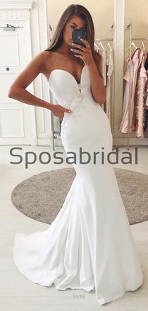 Country Satin Swetheart Mermaid Elegant Wedding Dresses, Prom Dresses WD0452