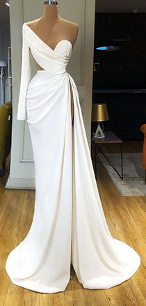 Spaghetti Straps Lace V-Neck Backless Mermaid Modest Prom Dresses PD2240