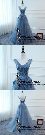 Sexy V-neck Low Back Women Formal Evening Prom Party Dresses Long Lace Flowers Bridesmaid Dresses ,WG321