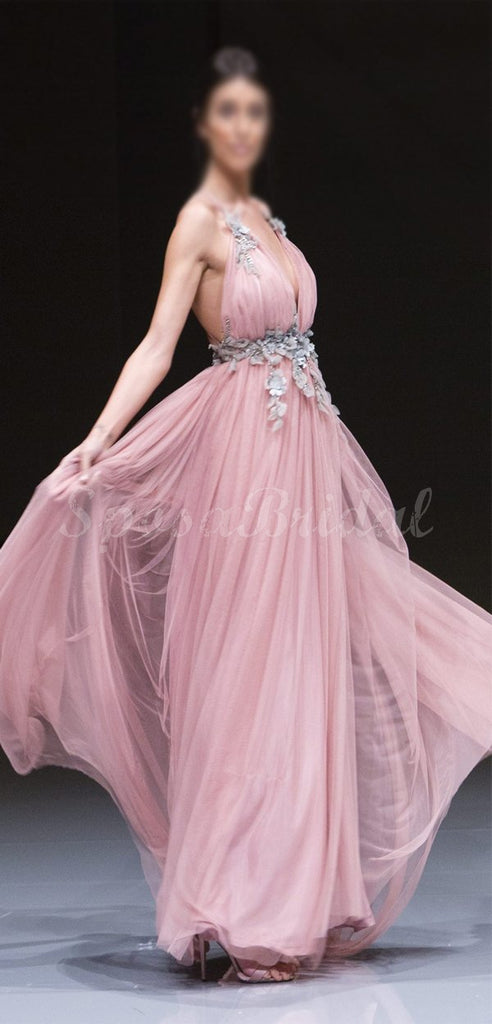 Custom Pink Elegant Pretty Unique Modest Long Prom Dresses, party dresses,PD1428