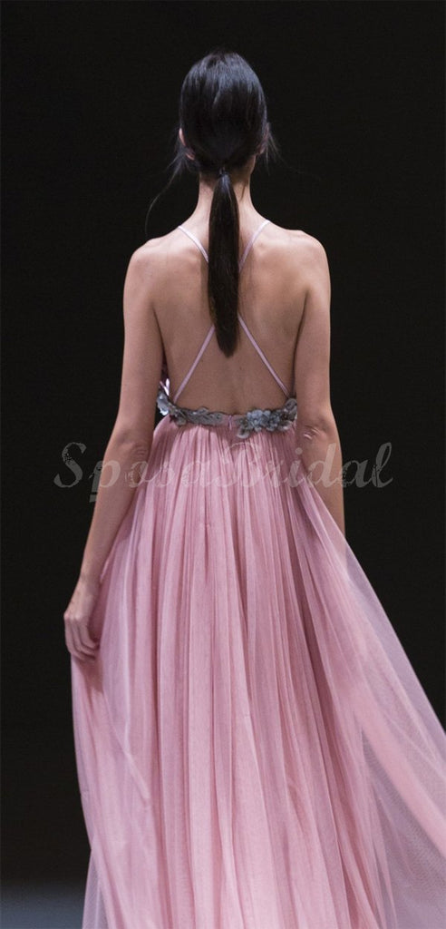 Custom Pink Elegant Pretty Unique Modest Long Prom Dresses, party dresses,PD1428