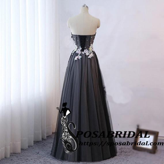 Long Sweetheart A-line Lace Up Back Bridesmaid Dresses, Elegant Prom Dresses, ,WG322