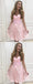 Custom Sweetheart Short Pink Lace Homecoming Dresses 2018, CM522