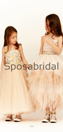 Cute Tulle Flower Round Neck Popular Flower Girl Dresses, FG134