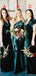 Elegant Dark Green Velvet  Mismatched Long Cheap Bridesmaid Dresses, WG932