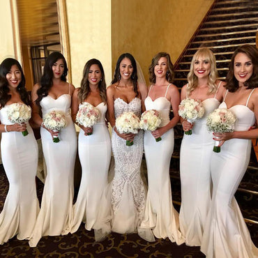 Elegant Formal Straps Sweetheart  Most Popular Mermaid Long Bridesmaid Dresses, simple prom dress, PD0468