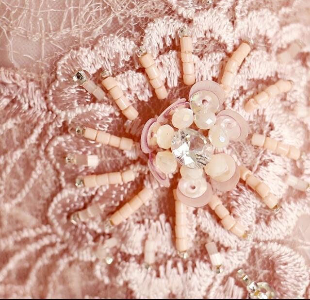 Floor-length V Neck Long Blush Pink Bridal Dresses, Pretty Elegant Most Popular Lace Wedding Dresses, WD0272