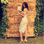 Full Lace Cheap  Mermaid Sexy Off Shoulder Short Ivory Lace Bridesmaid Dress with Slit , WG283