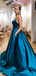 Elegant Halter Spaghetti Strap Simple Floor-length Prom Dress, PD3007