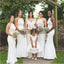 Ivory Halter Mermaid Elegant Top Lace Long Bridesmaid Dresses WG880