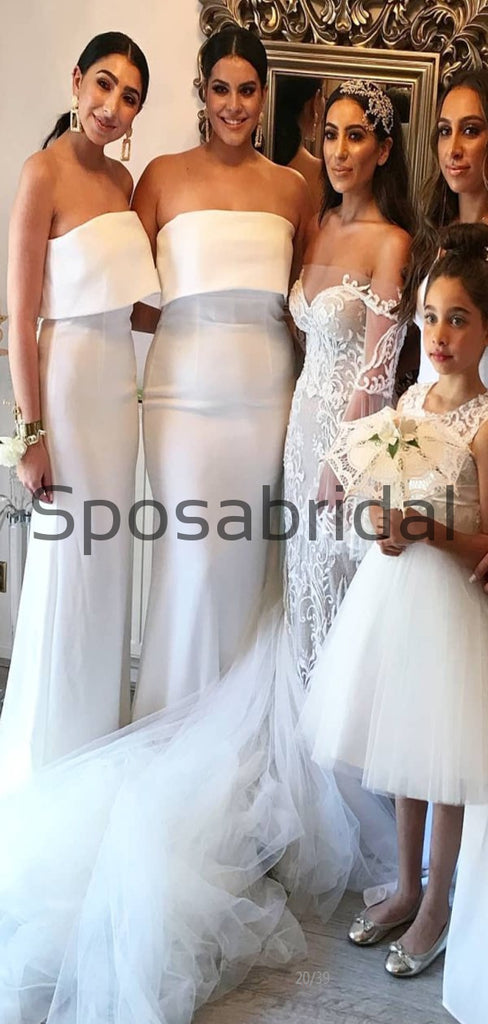 Ivory Mermaid Unique Elegant Long Bridesmaid Dresses WG881