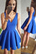 Blue V-Neck Cheap 2018 Homecoming Dresses Under 100, CM406 - SposaBridal