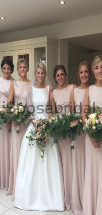 Long Country Sleeveless Summer Modest Unique Bridesmaid Dresses WG700