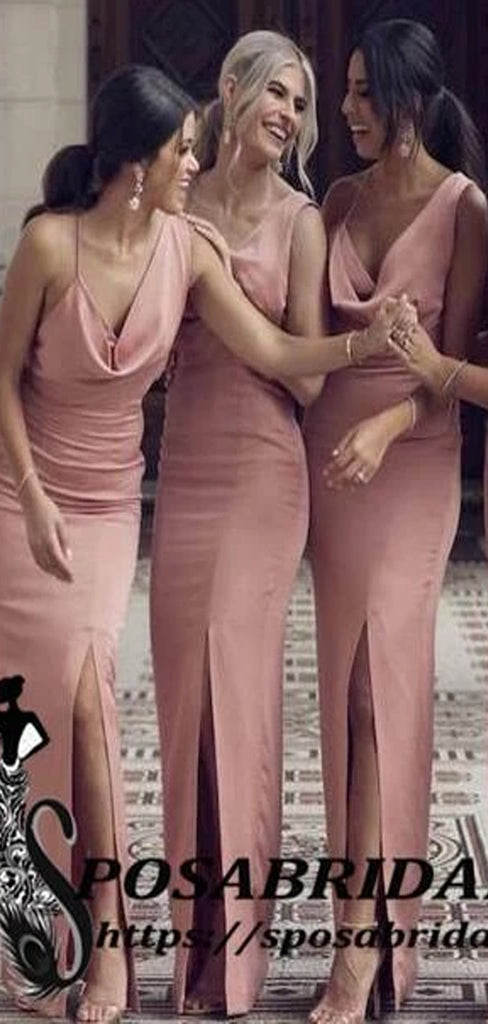 Long Mermaid Split Simple Mermaid Bridesmaid Dresses,WG334