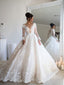 Long Sleeves Elegant Beautiful Mermaid Princess Romantic Wedding Dresses,Ball Gown, WD0356