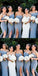 Long Elegant Simple Cheap Modest Mermaid Split Bridesmaid Dresses, wedding guest dress,WG378