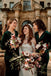 Long Sleeves V-Neck Green Mermaid Popular Modest Cheap Bridesmaid Dresses WG630