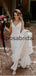 Mermaid Elegant Beach Long White Wedding Dresses WD0547