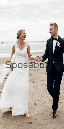 Mermaid Full Lace Elegant Beach Vintage Wedding Dresses WD0486