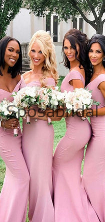 Mermaid Pink Hot Sale Formal Long Bridesmaid Dresses WG833
