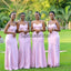 Mermaid Pink Spaghetti Straps Simple Long Bridesmaid Dresses WG834