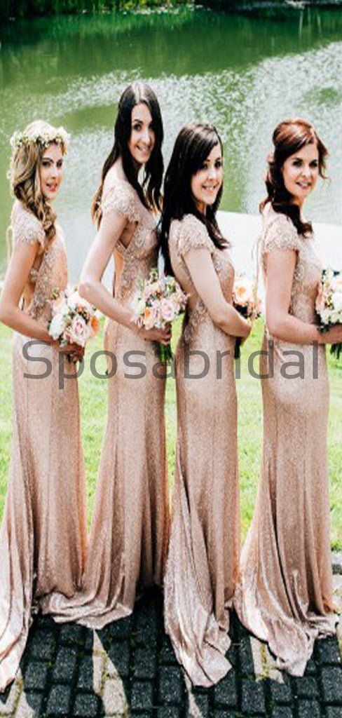 Mermaid Sparkly Sequin Elegant Long Bridesmaid Dresses WG799