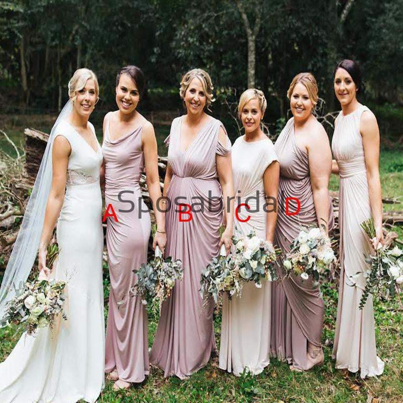 Mismatched Elegant Fashion Pink Long Bridesmaid Dresses WG819