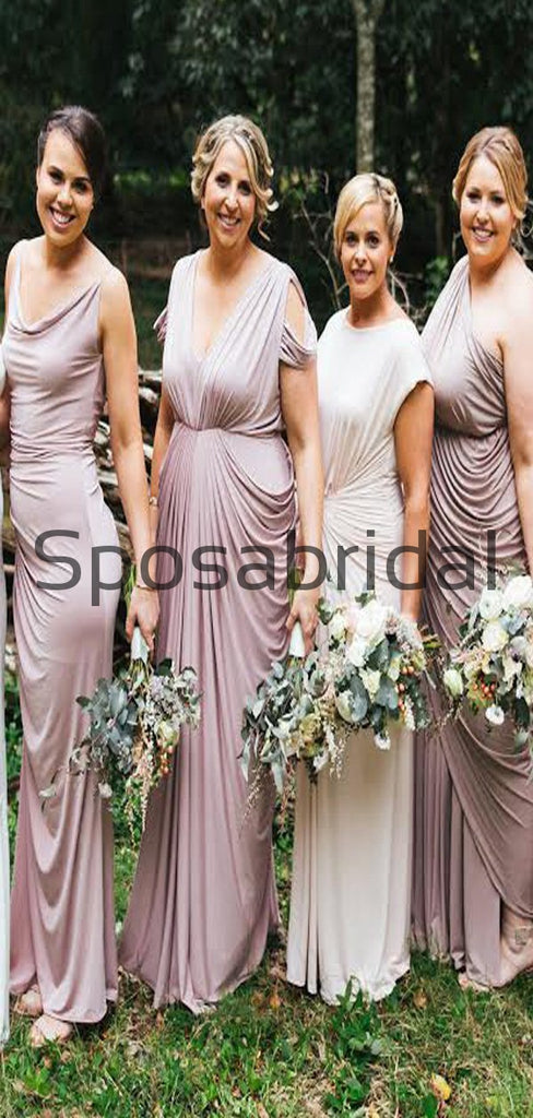 Mismatched Elegant Fashion Pink Long Bridesmaid Dresses WG819