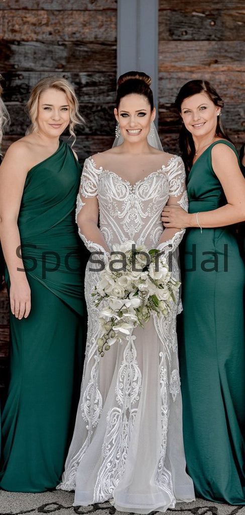 Mismatched Green Mermaid Elegant Long Bridesmaid Dresses WG822