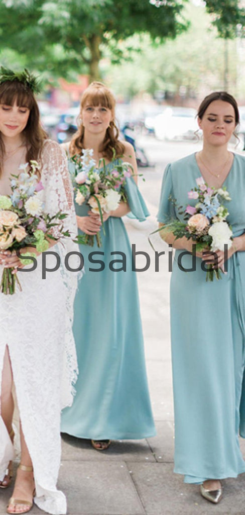 Mismatched Light Blue Summer Beachn Long Bridesmaid Dresses WG821