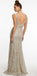 Modest Marvelous Lace V-Neck Sheath Prom Dresses With Rhinestones and Beads, PD1350