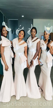 New Arrival Unique Design Long Mermaid Elegant Fall Modest Bridesmaid Dresses, WG549