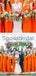 Newest Elegant Orange Long Popular Simple Bridesmaid Dresses WG662