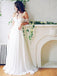 Off Shoulder Lace Sleeves Boho Cheap Beach Wedding Dresses, WD313