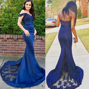 Off Shoulder Navy and Burgundy Popular Prom Dress, Bridesmaid Dresses, PD0650
